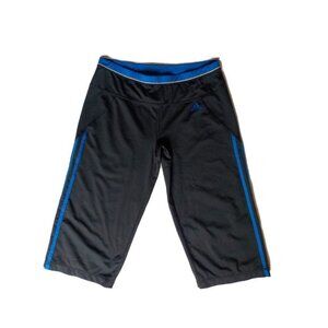 3/10 ADIDAS Climalite Athleticwear Gym Capri Pants M Black Blue Womens